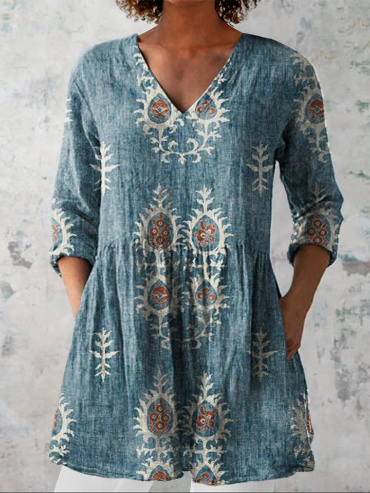 Aoife | Long Blouse with V-Neck