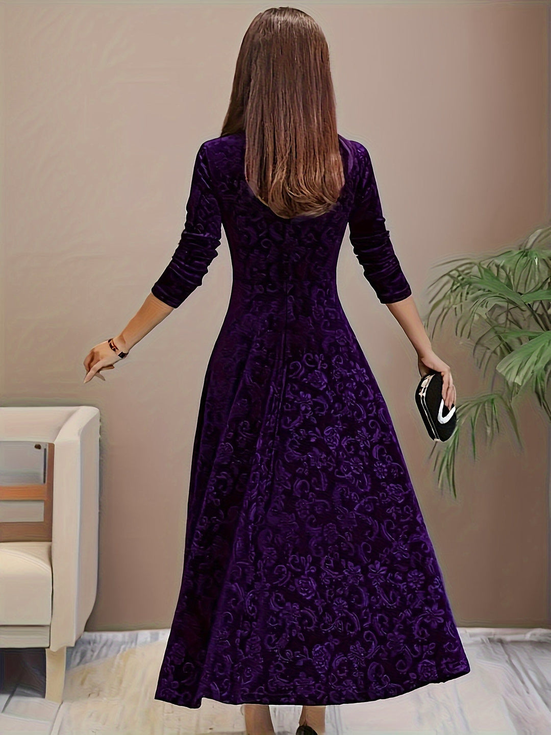 Julie | Elegant Patterned Maxi Dress