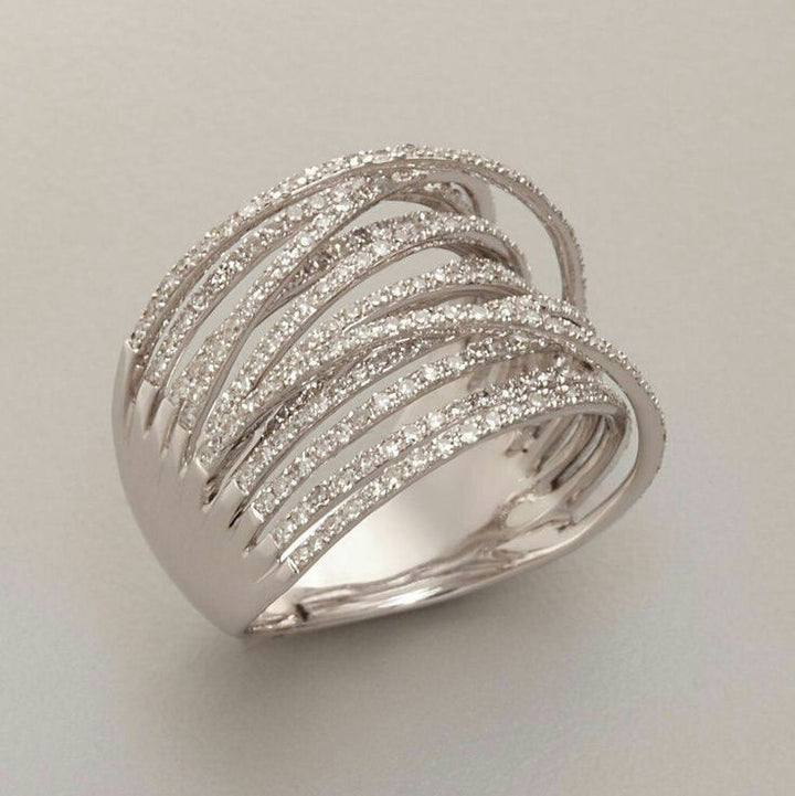 Vintage Silver Zirconia Stacked Ring