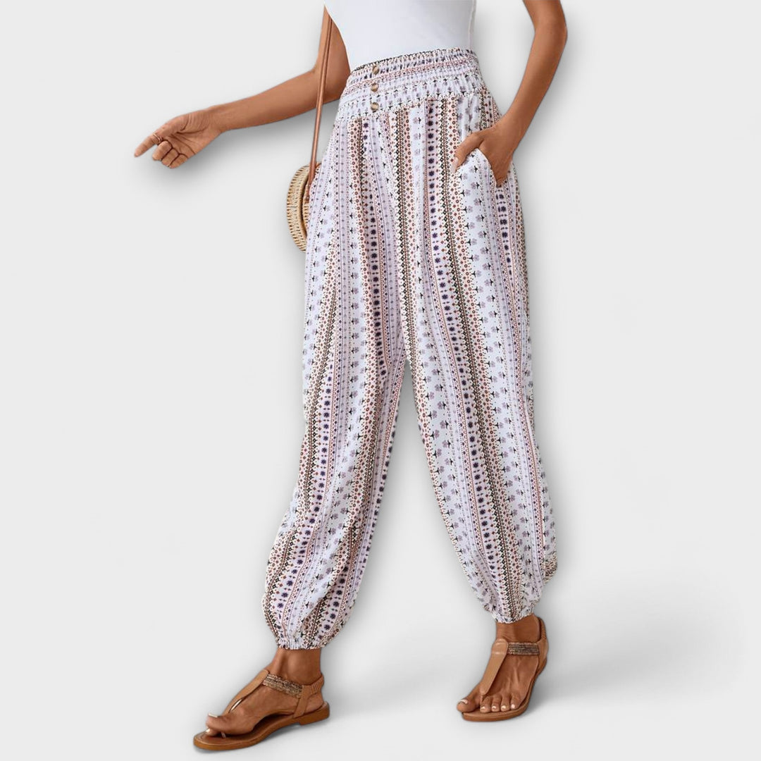 Elise | Trousers with Ethnic Graphic