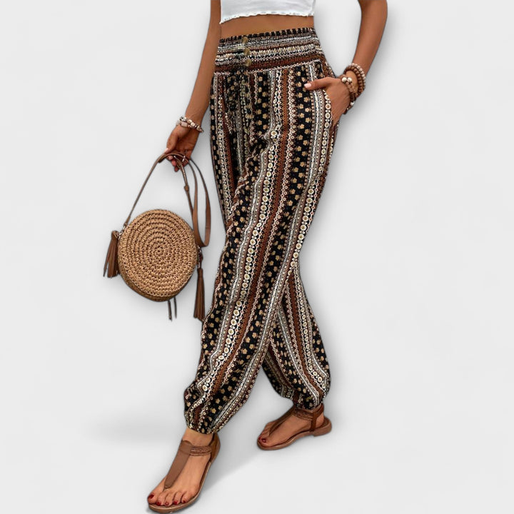 Elise | Trousers with Ethnic Graphic