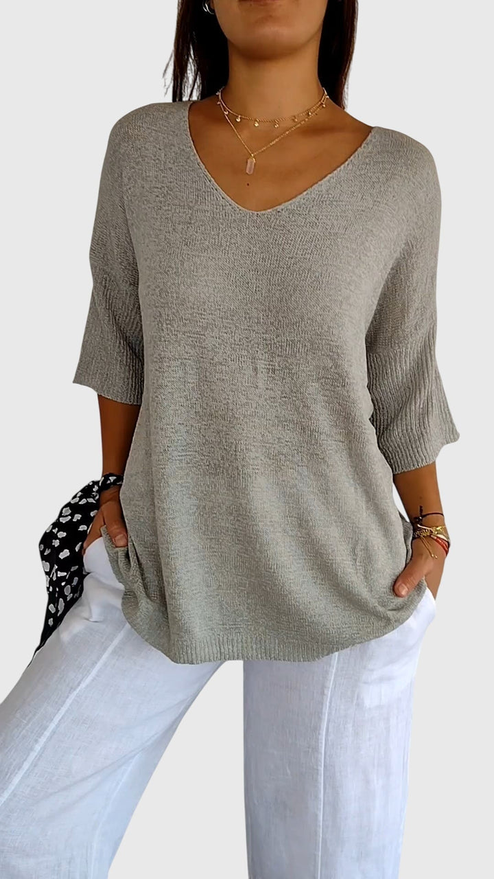 Caroline | Elegant V-Neck Top
