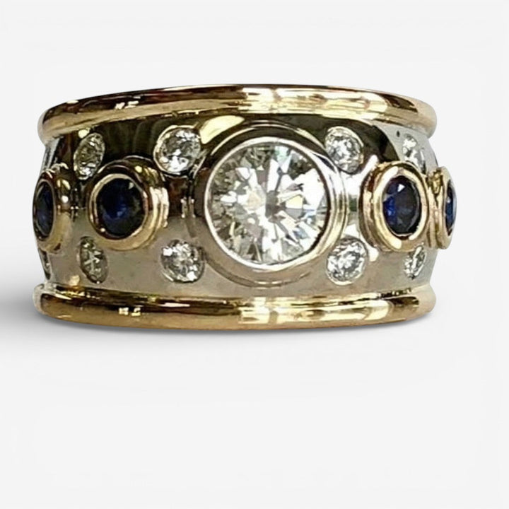 Vintage Ring in Zirconia Gold Plated