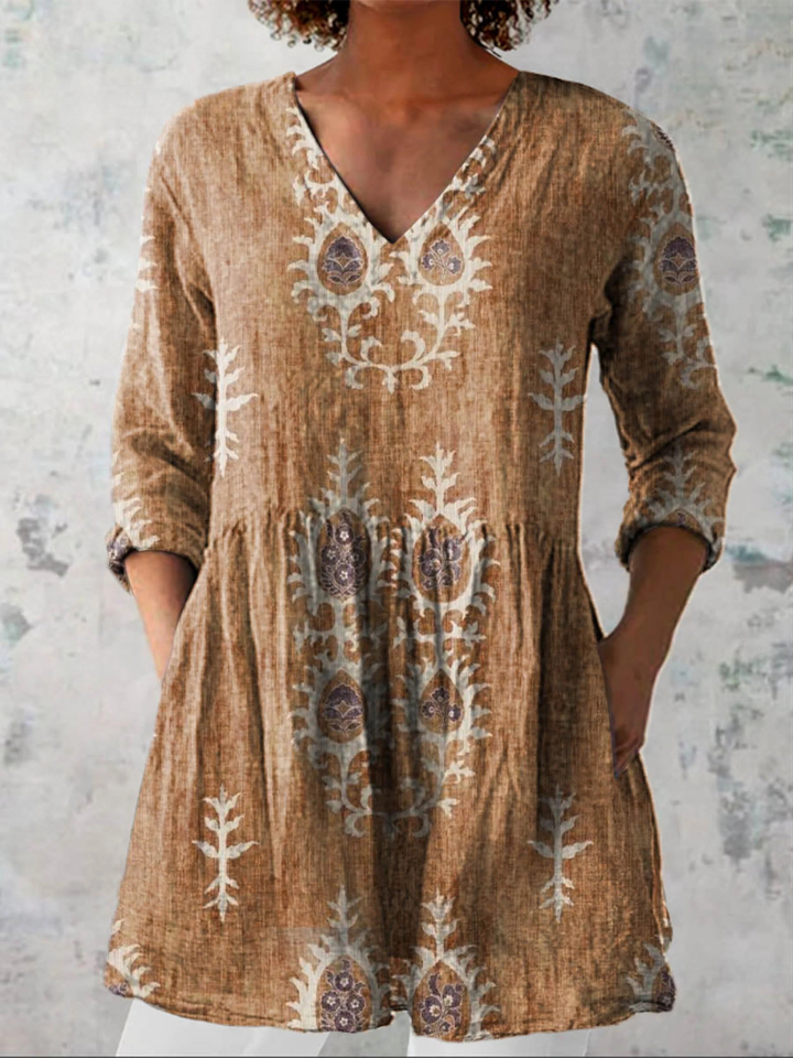 Aoife | Long Blouse with V-Neck