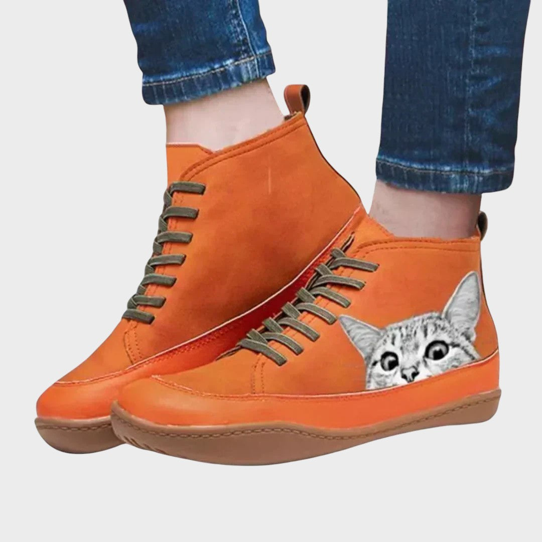 Milene - Bottes en cuir pour les amoureux des chats