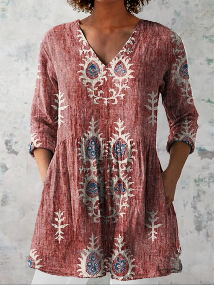 Aoife | Long Blouse with V-Neck
