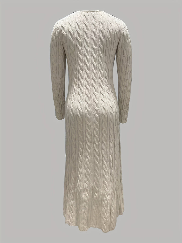Sarah | Comfortable Cable Knit Maxi Dress