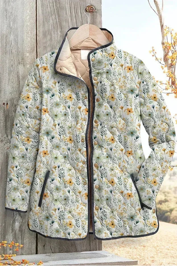 Alma – Quilted Jacket with Floral Print