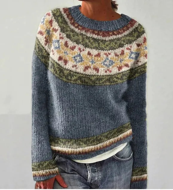 Ethel | Nordic-Patterned Cable Knit Jumper