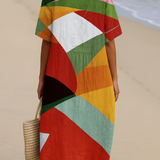 Ugnė™ | Spalvinga Patchwork Suknelė