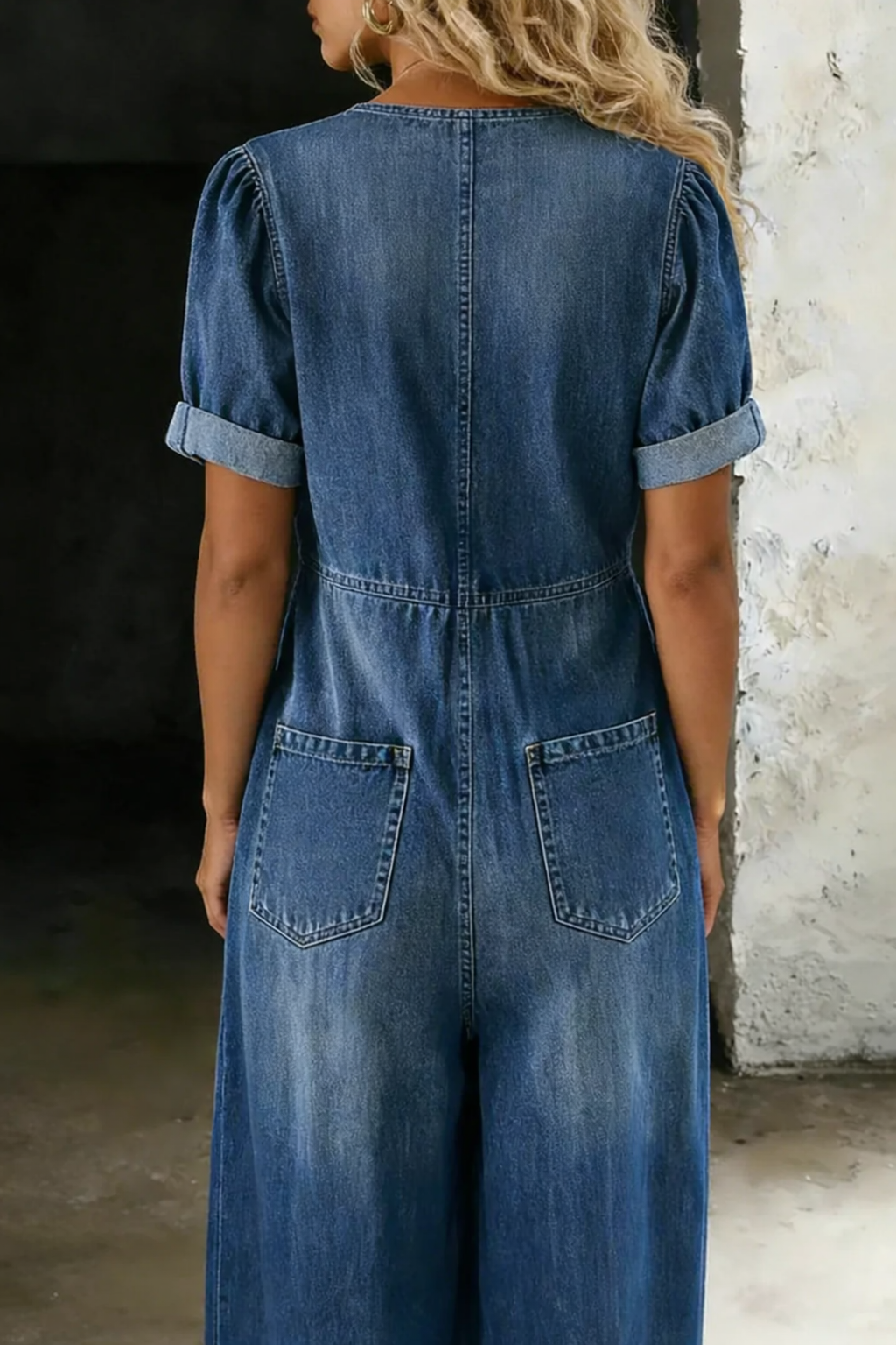 Garance | Denim Jumpsuit with V-Neck
