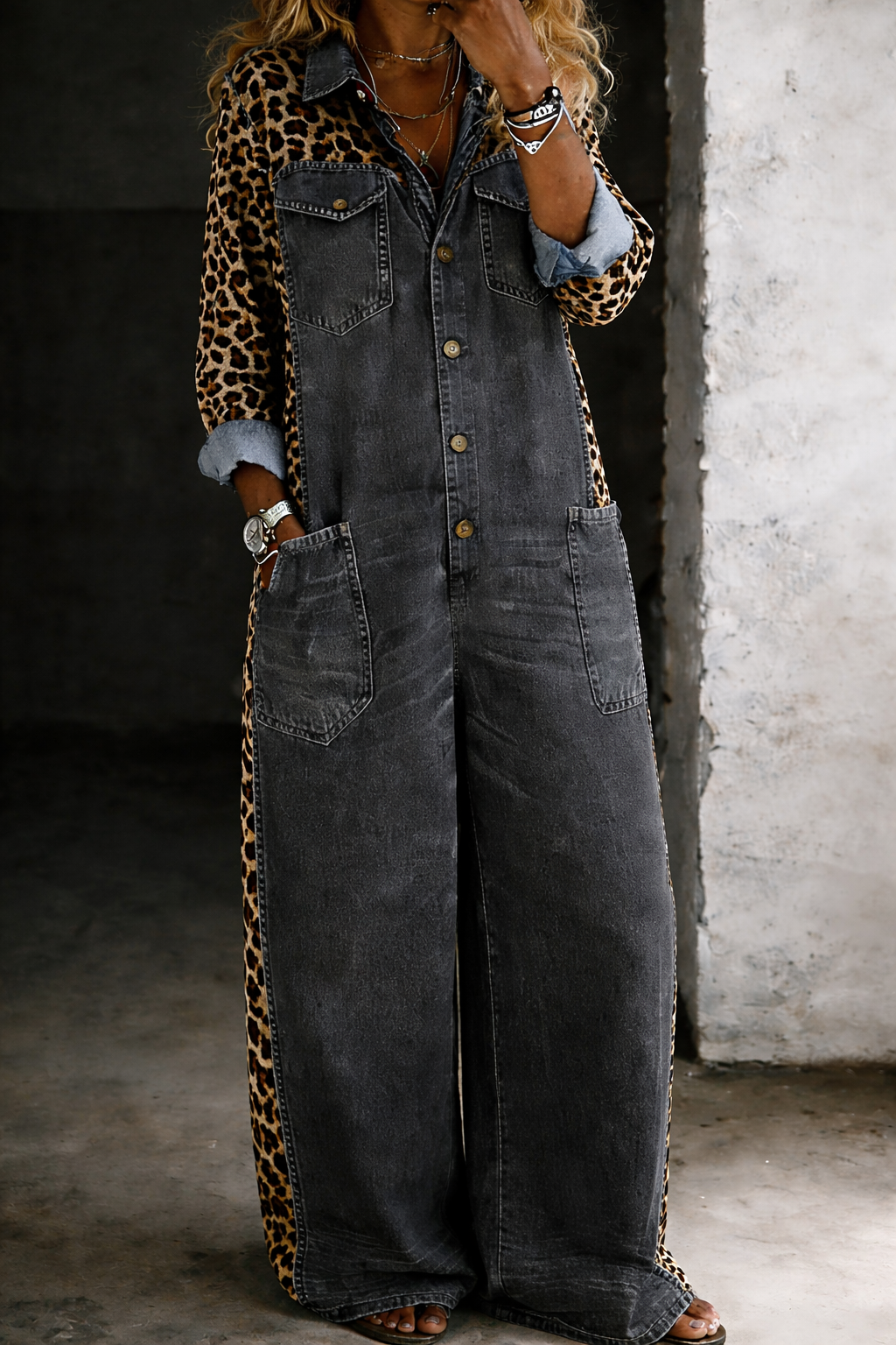 Maelle | Denim Shirt Jumpsuit