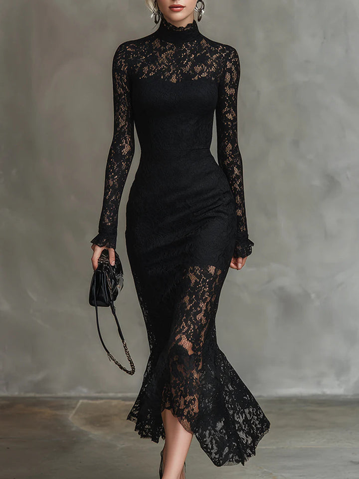Jeanne | Elegant Lace Maxi Dress with Mermaid Hem