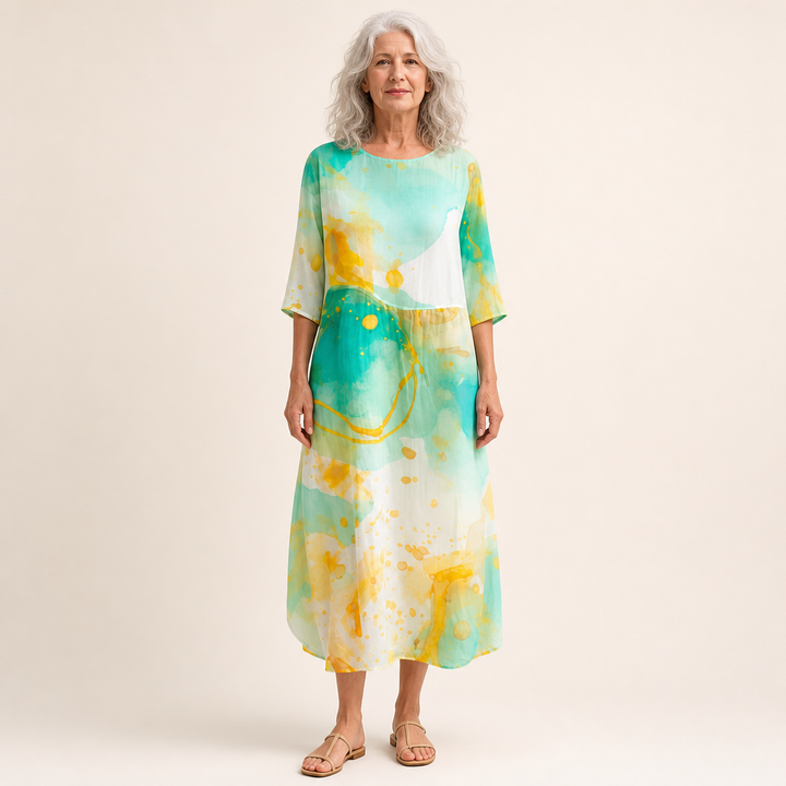 Mireille - Chic and Comfortable Long Fluid Dress