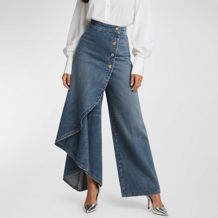 Maëlys | Denim Trousers with Tied Waist