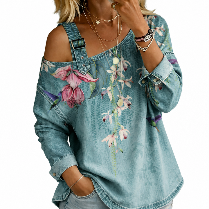 Loane | Off-the-shoulder Denim Top