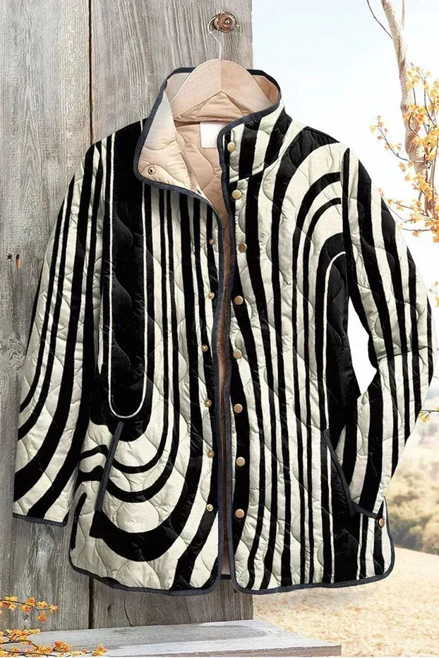 Freja – Quilted Jacket with Wave Pattern