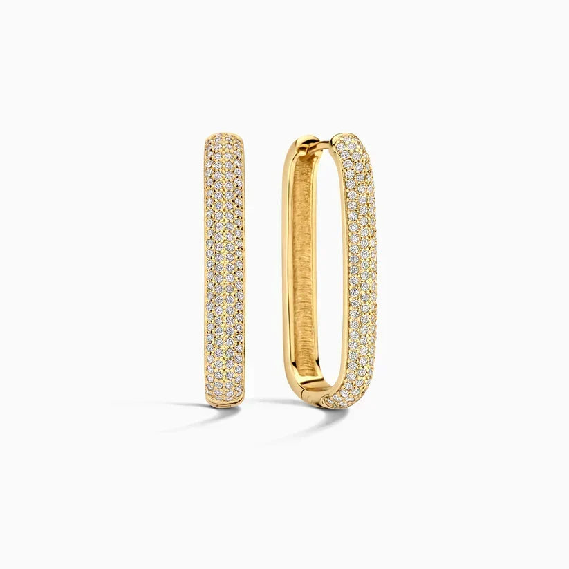Large Hoop Earrings with Peacock Icon