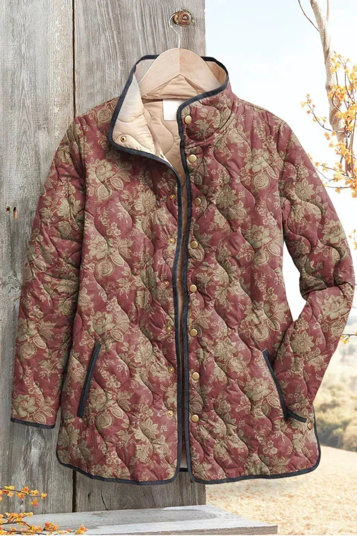 Milada – Quilted Jacket with Vine Pattern