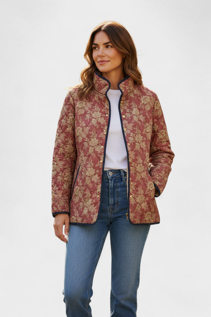Milada – Quilted Jacket with Vine Pattern
