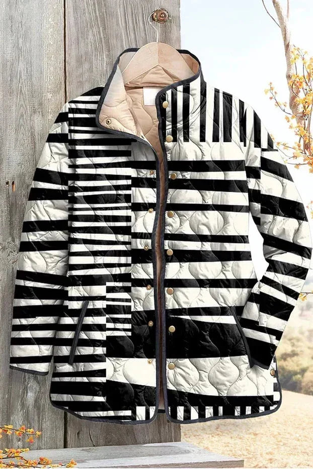 Nora – Quilted Jacket with Stripe Pattern