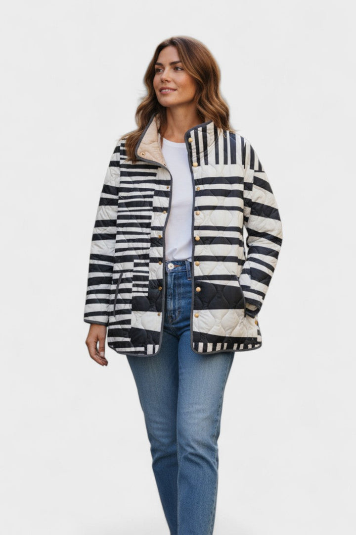 Nora – Quilted Jacket with Stripe Pattern