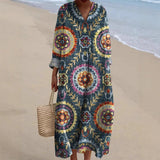 Kornelija™ | Boho Suknelė su Etniniu Raštu