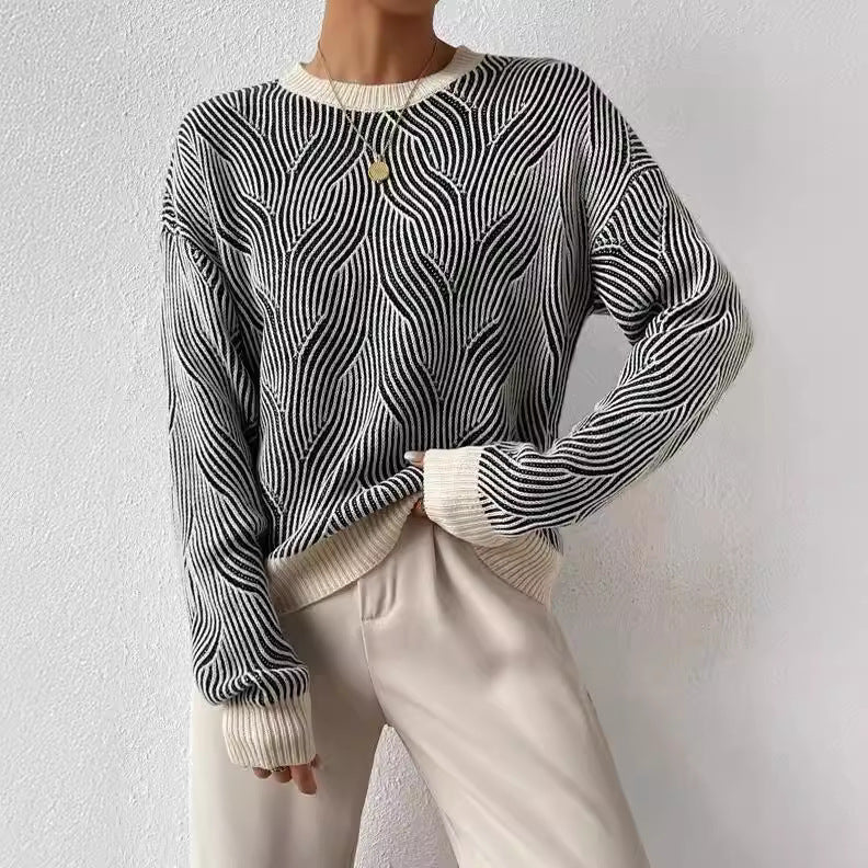 Margot | Wave-Textured Cable Knit Jumper
