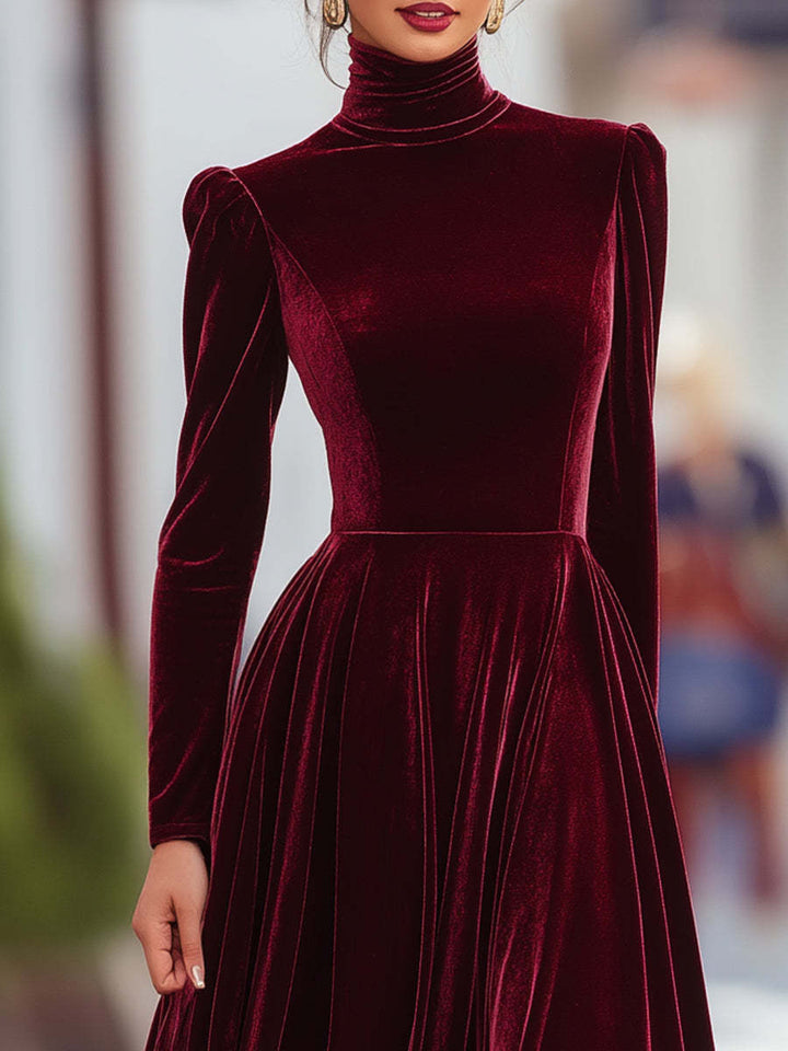 Éléonore | Velvet Maxi Dress with High Neck