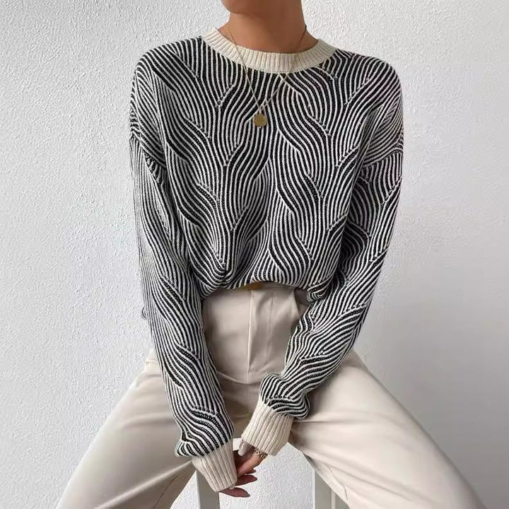 Margot | Wave-Textured Cable Knit Jumper