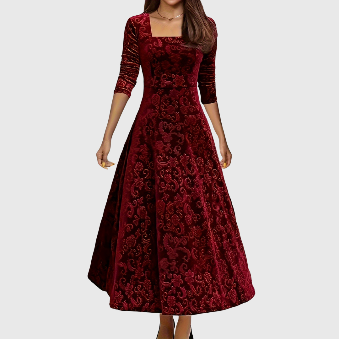 Julie | Elegant Patterned Maxi Dress