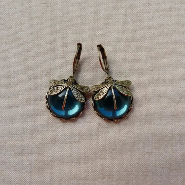Antika Guld Dragonfly Earrings
