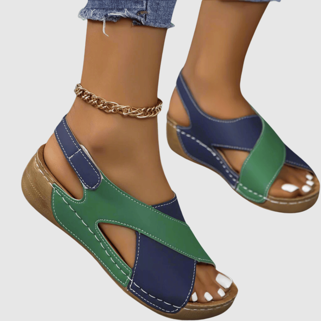 Rūta™ | Dvispalvės odinės sandalos