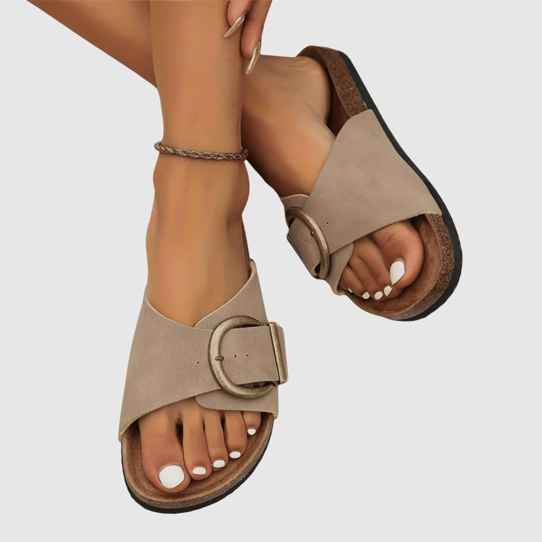 Teresė™ | Ortopedinės veliūro sandalos