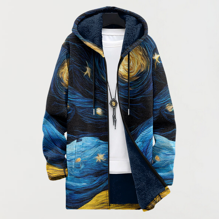 Áine | Hooded Jacket with Starry Sky Pattern