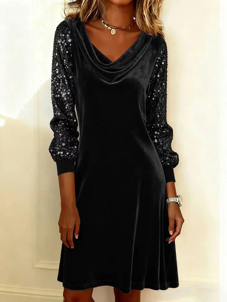Sophie | Sparkling Velvet Sleeve Dress