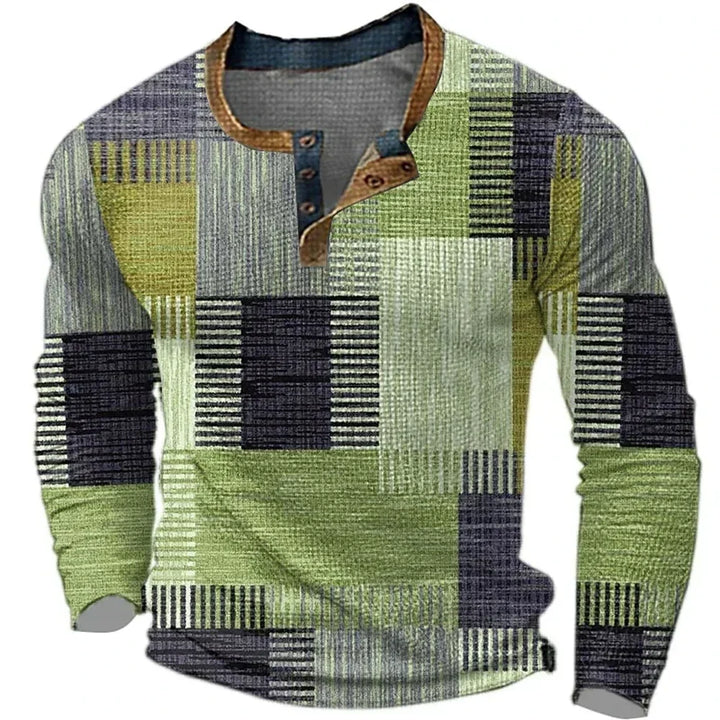 Sverre | Nordic design pullover with patchwork style