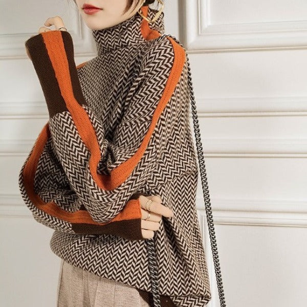 Éléonore | Luxe Chevron Roll Neck