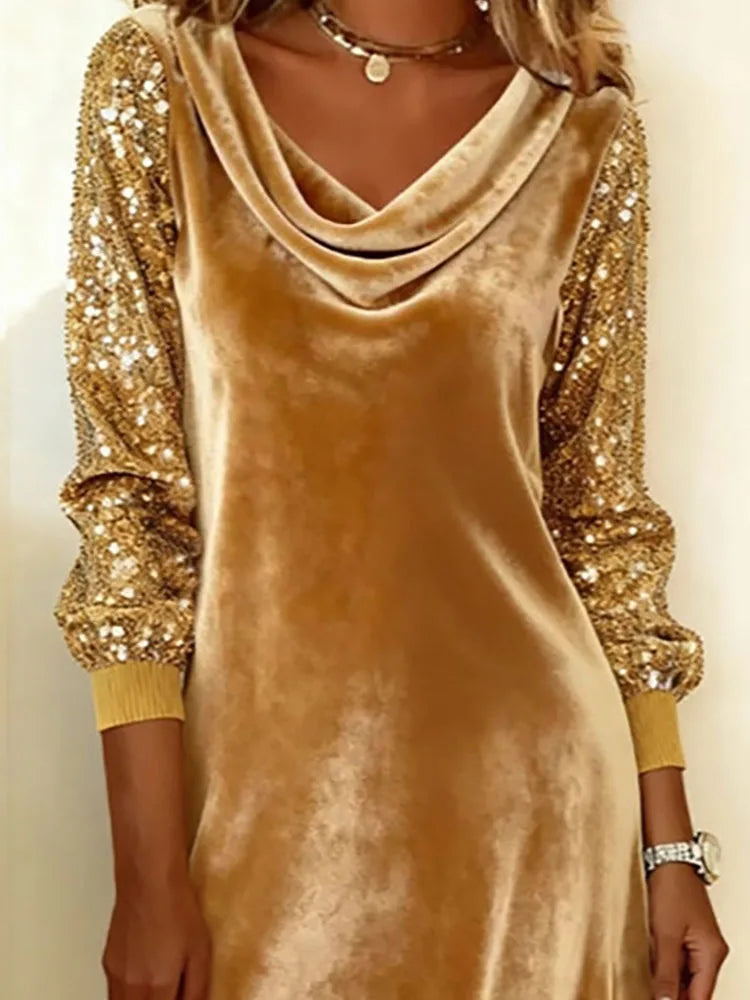 Sophie | Sparkling Velvet Sleeve Dress