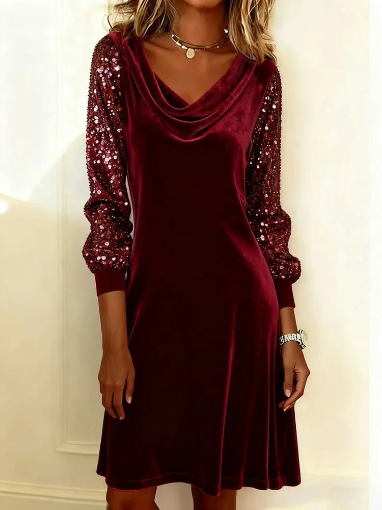 Sophie | Sparkling Velvet Sleeve Dress