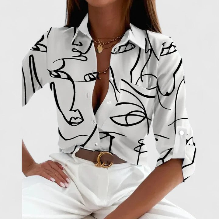 Élodie | Elegant Long-Sleeve Blouse