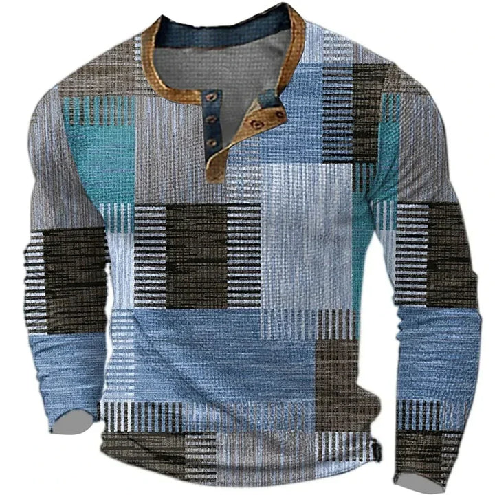 Sverre | Nordic design pullover with patchwork style