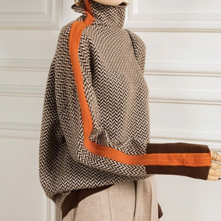 Éléonore | Luxe Chevron Roll Neck