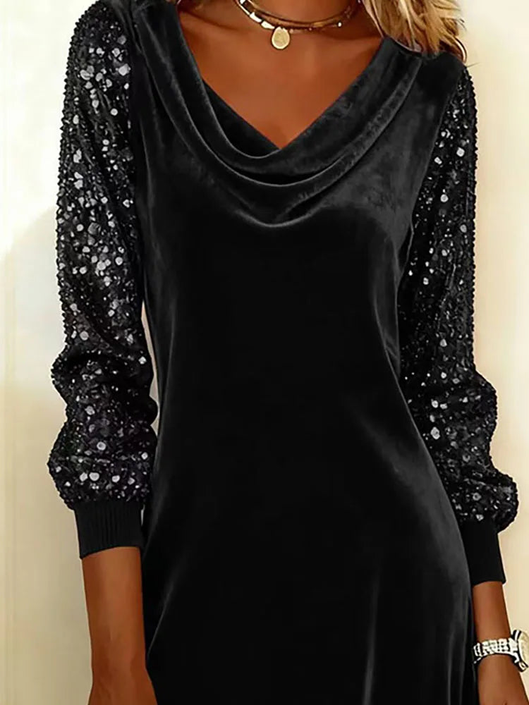 Sophie | Sparkling Velvet Sleeve Dress