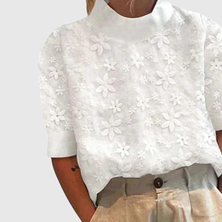 Amélie | Elegant Blouse with High Collar