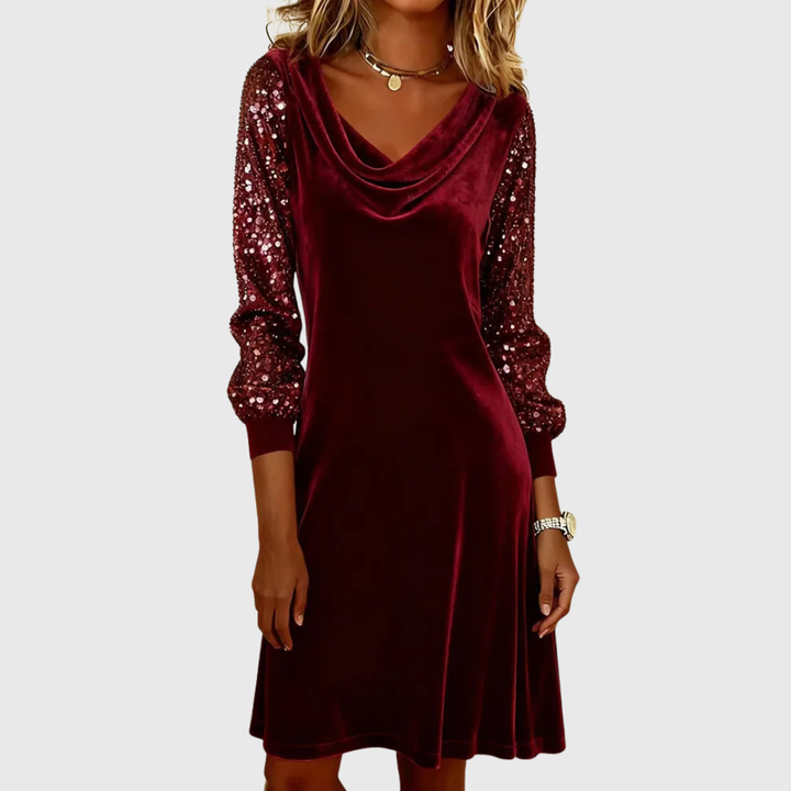 Sophie | Sparkling Velvet Sleeve Dress