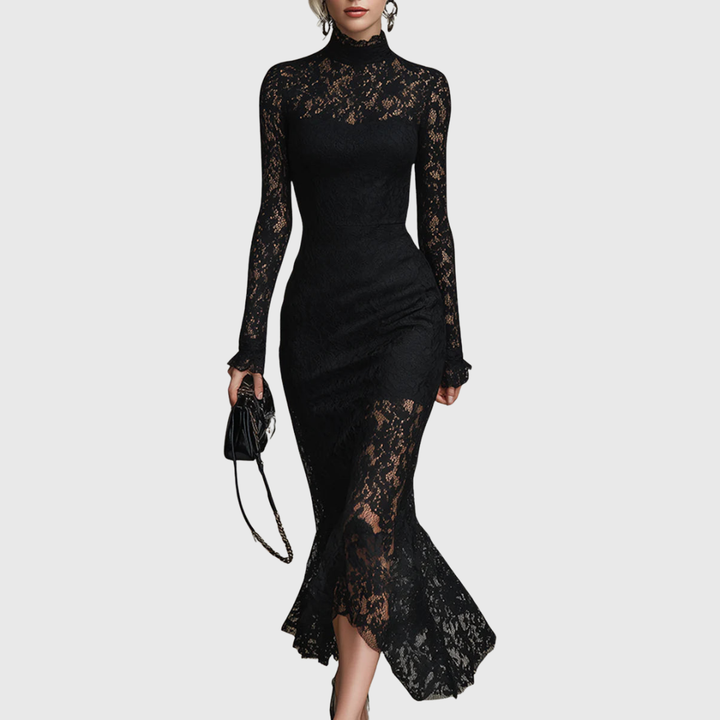Jeanne | Elegant Lace Maxi Dress with Mermaid Hem