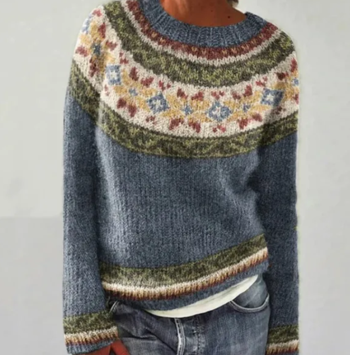 Ethel | Nordic-Patterned Cable Knit Jumper