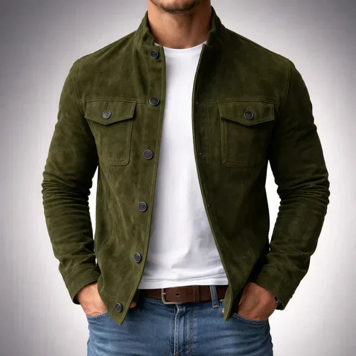 Baptiste | Buttoned Jacket with Suede Effect