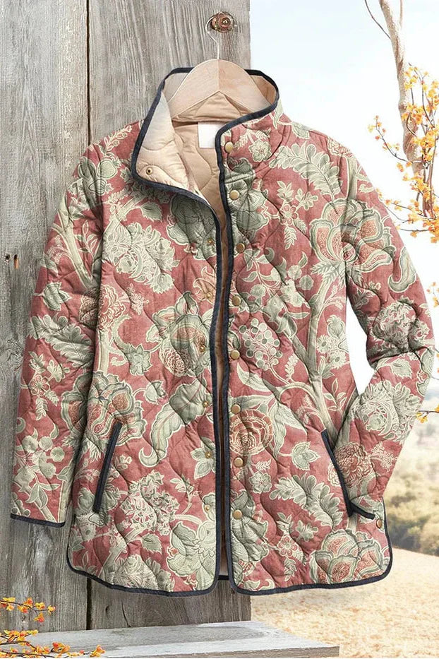 Vlasta – Quilted Jacket with Floral Pattern